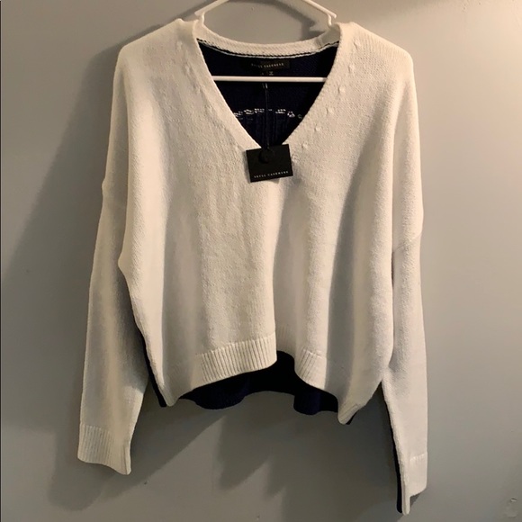 SKULL CASHMERE blue and white sweater - Picture 2 of 7